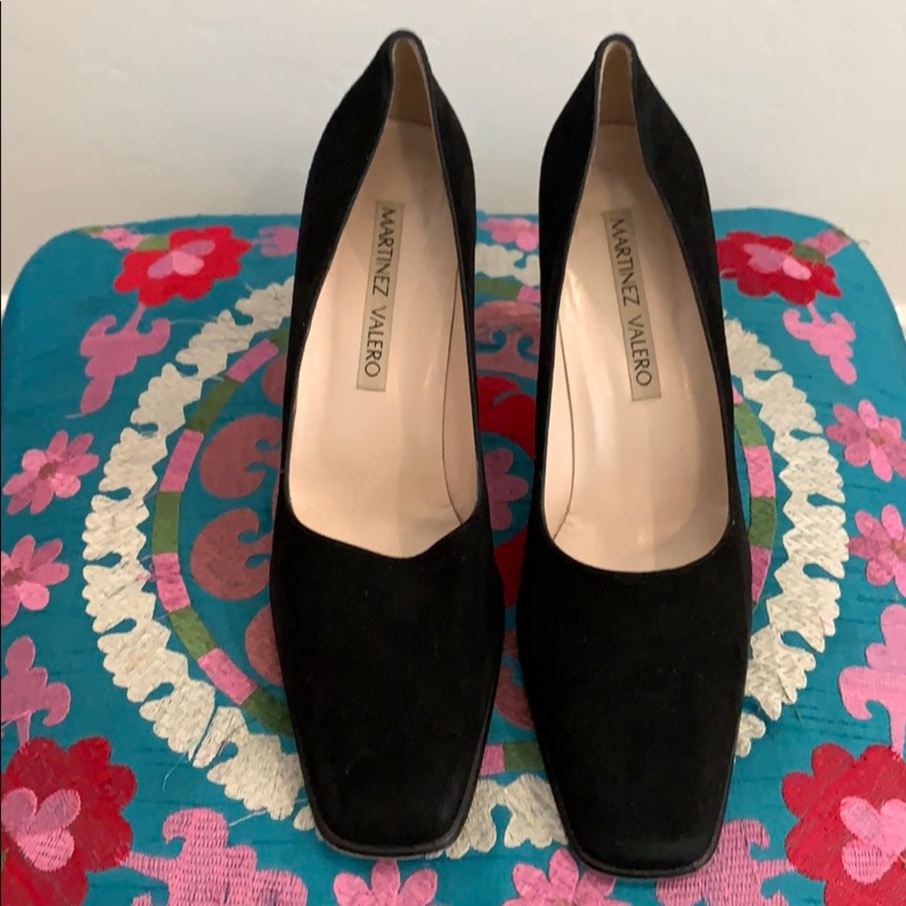 Martinez Valero Black Suede Heels